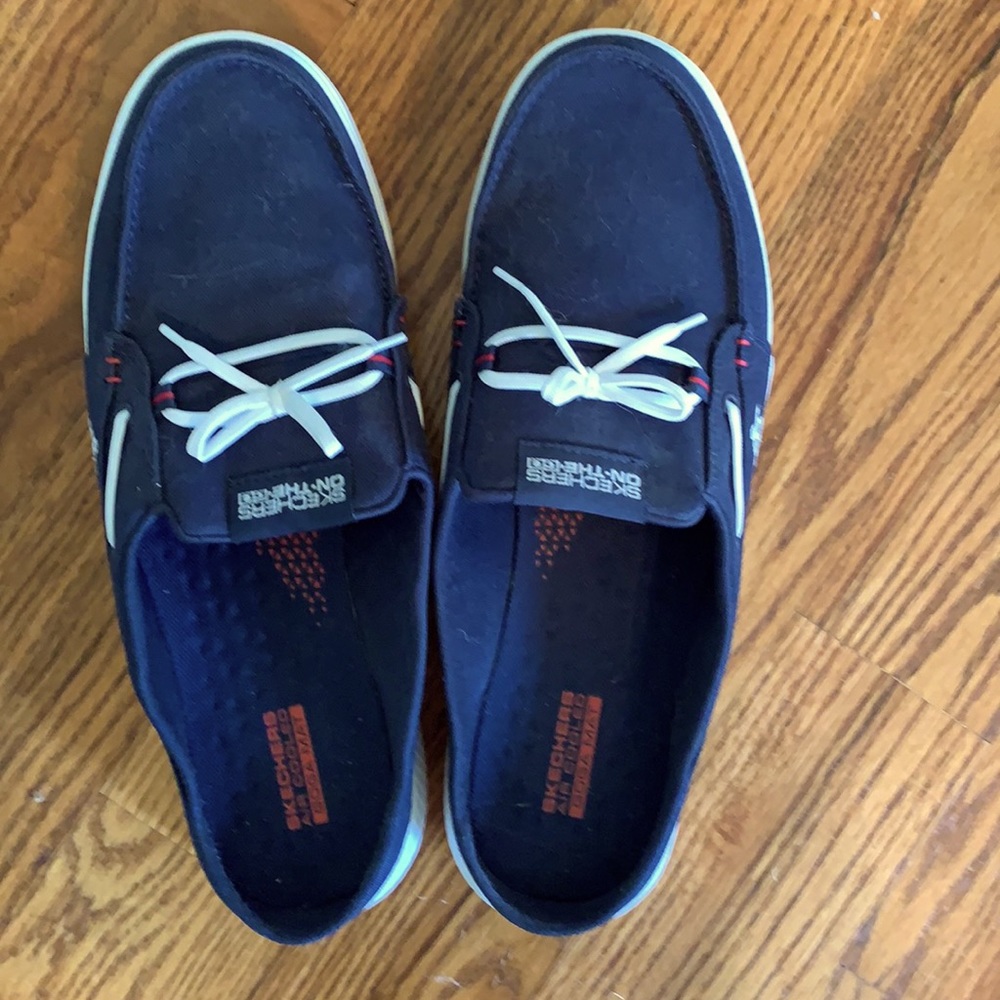 Navy slip on boat shoes- barely worn
